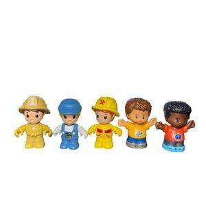 Fisher-Price Little People Figures Lot‎ of 5 Construction Firefighter Kids Toy